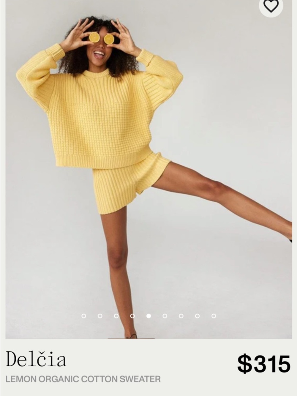 The Knotty Ones Delcia Lemon Organic Cotton Crewneck Sweater - Yellow - Picture 5 of 5